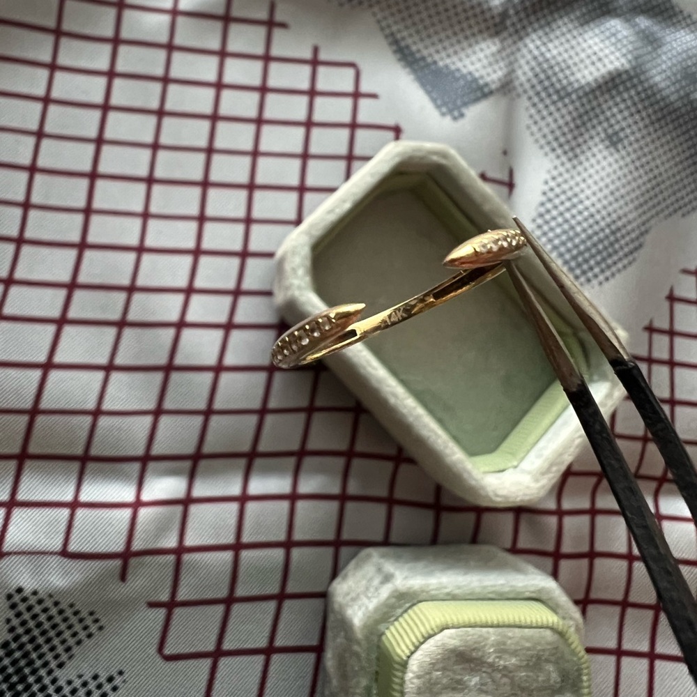 Cristo Juanna 14K Solid Gold Open Cuff Spike Ring - Picture 6 of 8